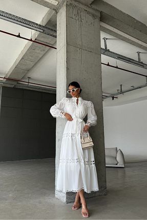 لباس سفید زنانه بافتنی Neşeli Butik - کد 920611770