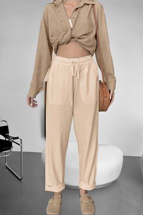 شلوار زنانه کتان BİRBEYSTORE - کد 920004977
