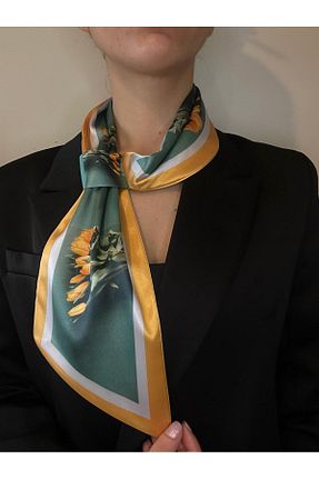 دستمال گردن سبز زنانه پلی استر ElevaGlam - کد 920630081