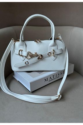 کیف دوشی سفید زنانه چرم مصنوعی Moda Sekiz - کد 920636972