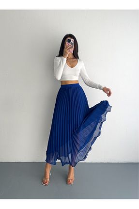 دامن آبی زنانه بافتنی sportiness - کد 920650917