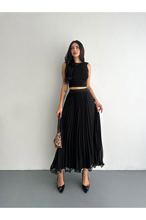 دامن مشکی زنانه بافتنی sportiness - کد 920650932