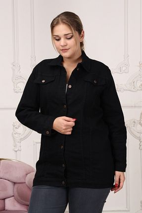 کت جین سایز بزرگ مشکی زنانه BİrHoşButik - کد 920648384