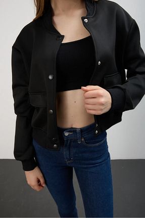 کت مشکی زنانه Bomber miss fasion - کد 780499433