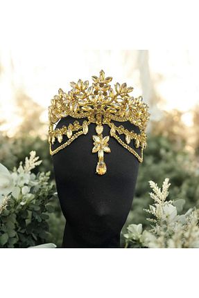 تاج زرد زنانه فلزی Sabek Bujiteri - کد 920657476