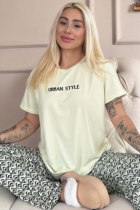 ست لباس راحتی رنگی زنانه Slogan Pijamaevi - کد 920656346