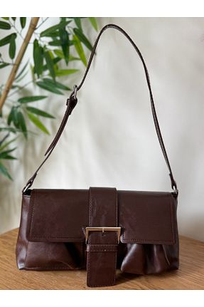کیف دوشی قهوه ای زنانه چرم مصنوعی moonlitebag - کد 920668668