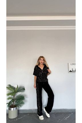 ست بالاتنه و پائین تنه مشکی زنانه رگولار bonibon butikk - کد 920603613