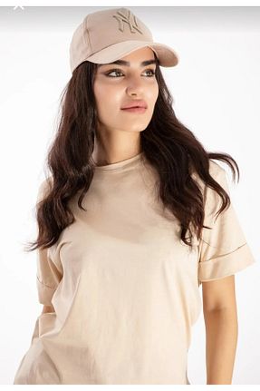 کلاه بژ زنانه مخلوط کتان LadyColor - کد 920682029