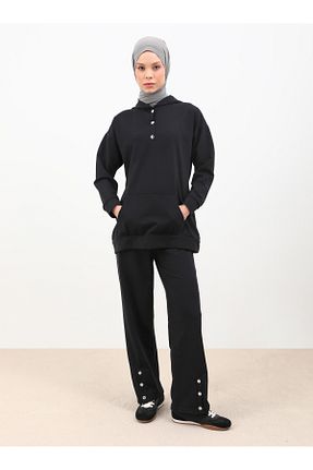 ست گرمکن حجاب مشکی زنانه رگولار Por La Cara - کد 920707484