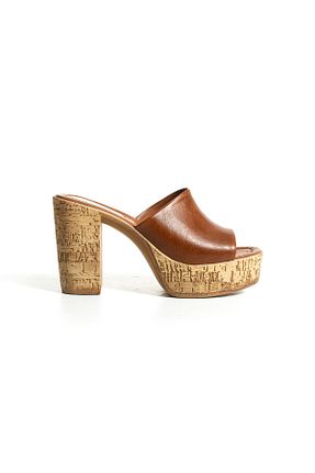 دمپائی قهوه ای زنانه پاشنه پلتفرم Gökçe Shoes - کد 920724381