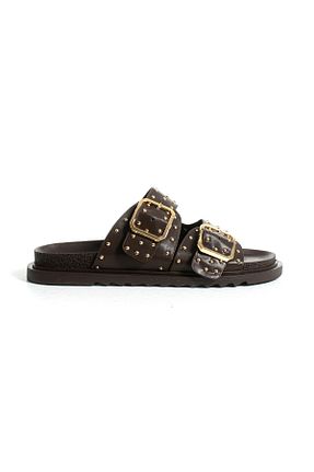 دمپائی قهوه ای زنانه جیر Gökçe Shoes - کد 920737786