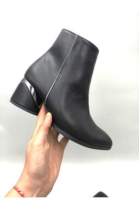 بوت / نیم بوت مشکی زنانه چرم مصنوعی MELAMS - کد 920755829