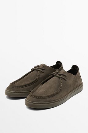 کفش کلاسیک خاکی مردانه چرم خالص Massimo Dutti - کد 920755986