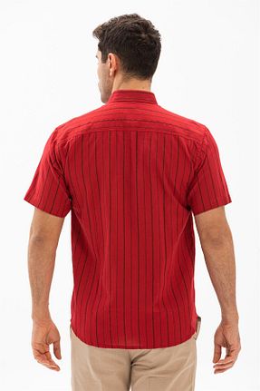 پیراهن سایز بزرگ قرمز مردانه رگولار Eliş Şile Bezi - کد 92906696