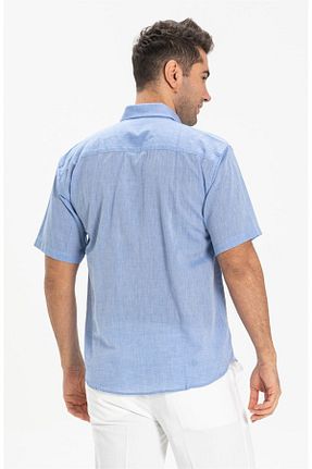 پیراهن سایز بزرگ آبی مردانه رگولار Eliş Şile Bezi - کد 92905934