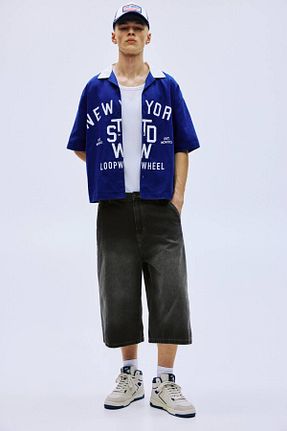 شلوارک و برمودا طوسی مردانه پنبه ای Pull & Bear - کد 921619084