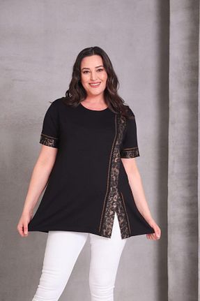 تونیک سایز بزرگ مشکی زنانه بافتنی Esina - کد 920763503