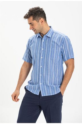پیراهن سایز بزرگ آبی مردانه رگولار Eliş Şile Bezi - کد 92906975