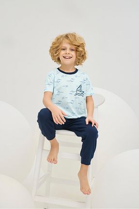 ست لباس راحتی آبی بچه گانه چاپی ZEYZEY - کد 921627778