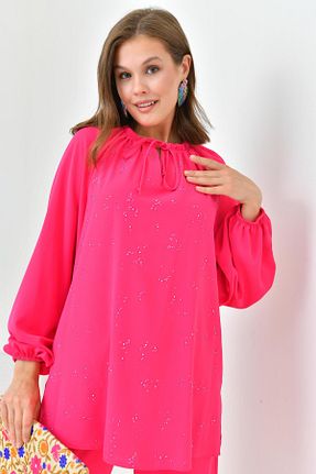 ست بالاتنه و پائین تنه صورتی زنانه بافتنی Garmi - کد 920787428