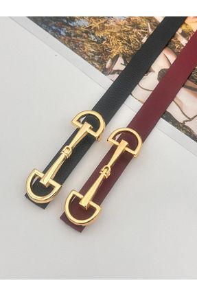 کمربند مشکی زنانه چرم مصنوعی Descoin - کد 891974778