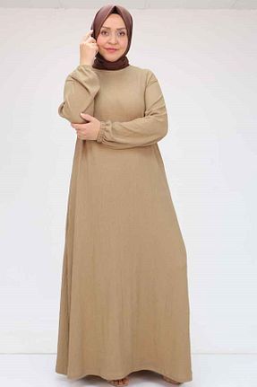 لباس سایز بزرگ قهوه ای زنانه Bürümcük Eslina - کد 921105355