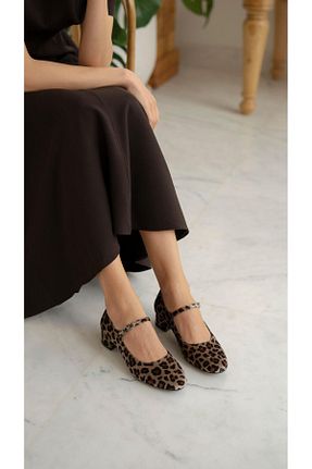 کفش پاشنه بلند کلاسیک قهوه ای زنانه پاشنه تخت ECENİN BUTİĞİ - کد 920793723
