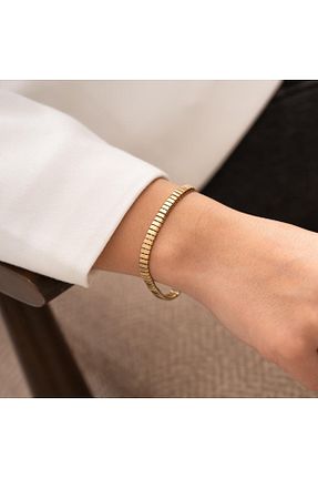 دستبند طلا طلائی زنانه 14 عیار hakan mücevherat - کد 921685375