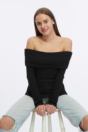 بلوز مشکی زنانه اسلیم فیت bemmoda - کد 920835233