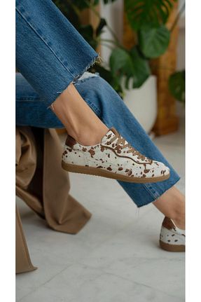 کفش اسنیکر قهوه ای زنانه چرم ECENİN BUTİĞİ - کد 920832749