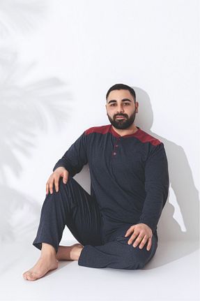 ست لباس راحتی سرمه ای مردانه %100 پنبه Sude HOMEWEAR - کد 920820453