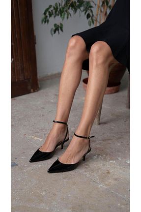 کفش پاشنه بلند کلاسیک مشکی زنانه چرم لاکی ECENİN BUTİĞİ - کد 920794234
