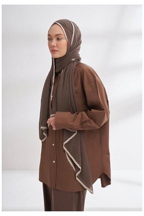 شال طوسی زنانه پنبه ای ARMANDA - کد 920860690