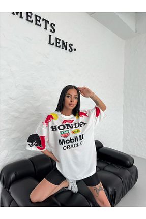تیشرت سفید زنانه اورسایز REX MODA - کد 920867673