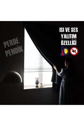پرده زمینه مشکی ساتن Perde Pendik - کد 808186203