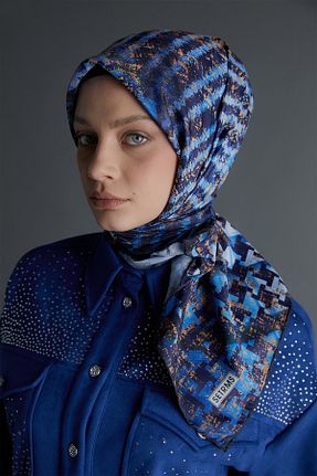 روسری سرمه ای پلی استر Setrms - کد 924078558