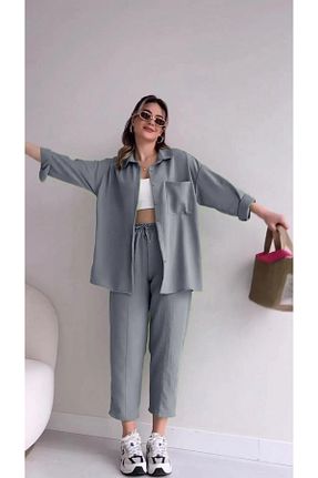 ست بالاتنه و پائین تنه طوسی زنانه بافتنی Mothermood - کد 920885854