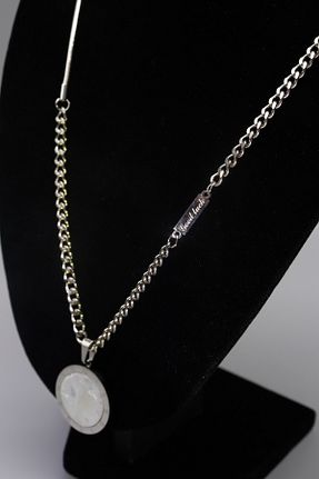 گردنبند استیل ( فولاد ) طوسی زنانه استیل (فولاد) HFKY - کد 903823741