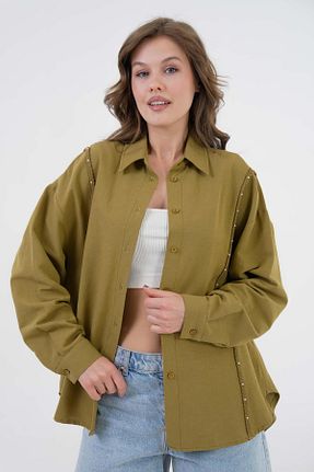 پیراهن سبز زنانه اورسایز minaaise - کد 920884906