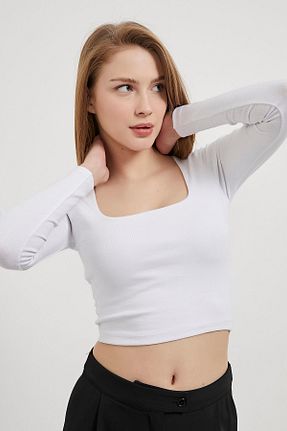 بادی سفید زنانه یقه مربعی Arma Life - کد 920883649