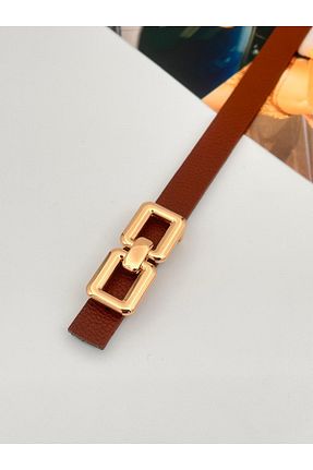 کمربند قهوه ای زنانه چرم مصنوعی Descoin - کد 891974743