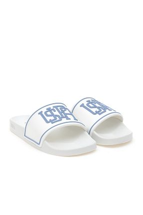 دمپائی سفید مردانه پاشنه تخت U.S. Polo Assn. - کد 920885470