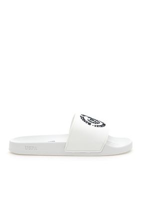 دمپائی سفید مردانه پاشنه تخت U.S. Polo Assn. - کد 920890216