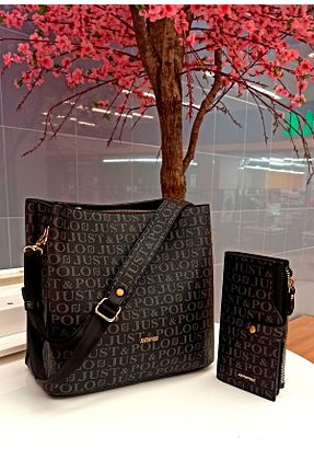 کیف دوشی مشکی زنانه چرم مصنوعی Just Polo - کد 69772598