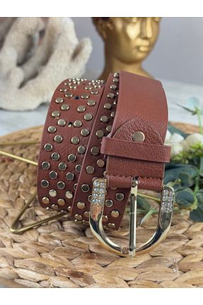 کمربند قهوه ای زنانه چرم مصنوعی SEDEF TAKI - کد 920954673