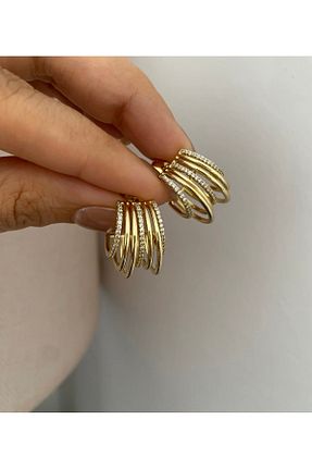 گوشواره جواهر رنگی رودیوم SU PERİSİ TAKI BİJUTERİ - کد 921754600