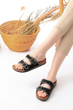 دمپائی مشکی زنانه نبوک BURAK ALDAY SHOES - کد 920999226