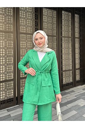 ست بالاتنه و پائین تنه حجاب سبز زنانه رگولار VOLT CLOTHİNG - کد 921010309