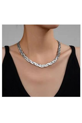 گردنبند استیل ( فولاد ) سفید زنانه استیل ضد زنگ STAİNLES - کد 921025195